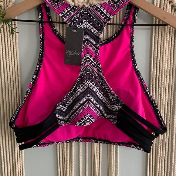 MOSSIMO Women’s Oahu Pink High Neck Swim Bikini Top Size XL - Picture 2 of 6